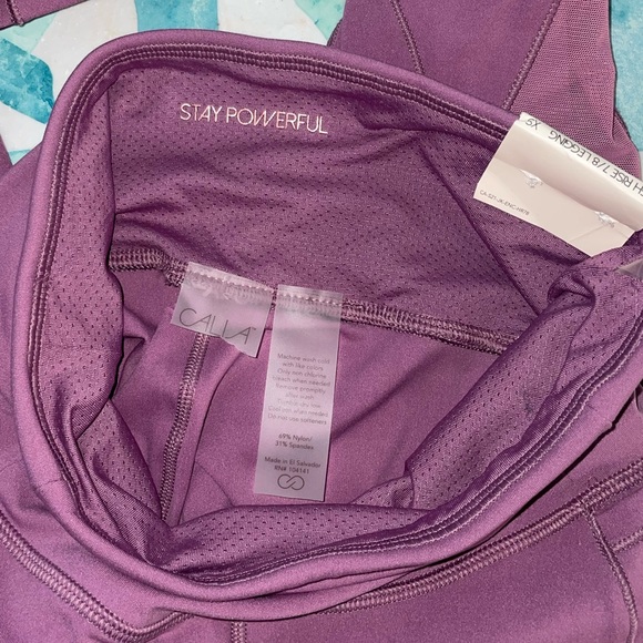 Calia Women’s Purple Performance Mesh Energize 7/8 Legging With Pocket - Picture 3 of 4
